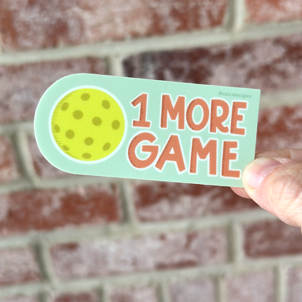 1 More Game Pickleball Vinyl Sticker