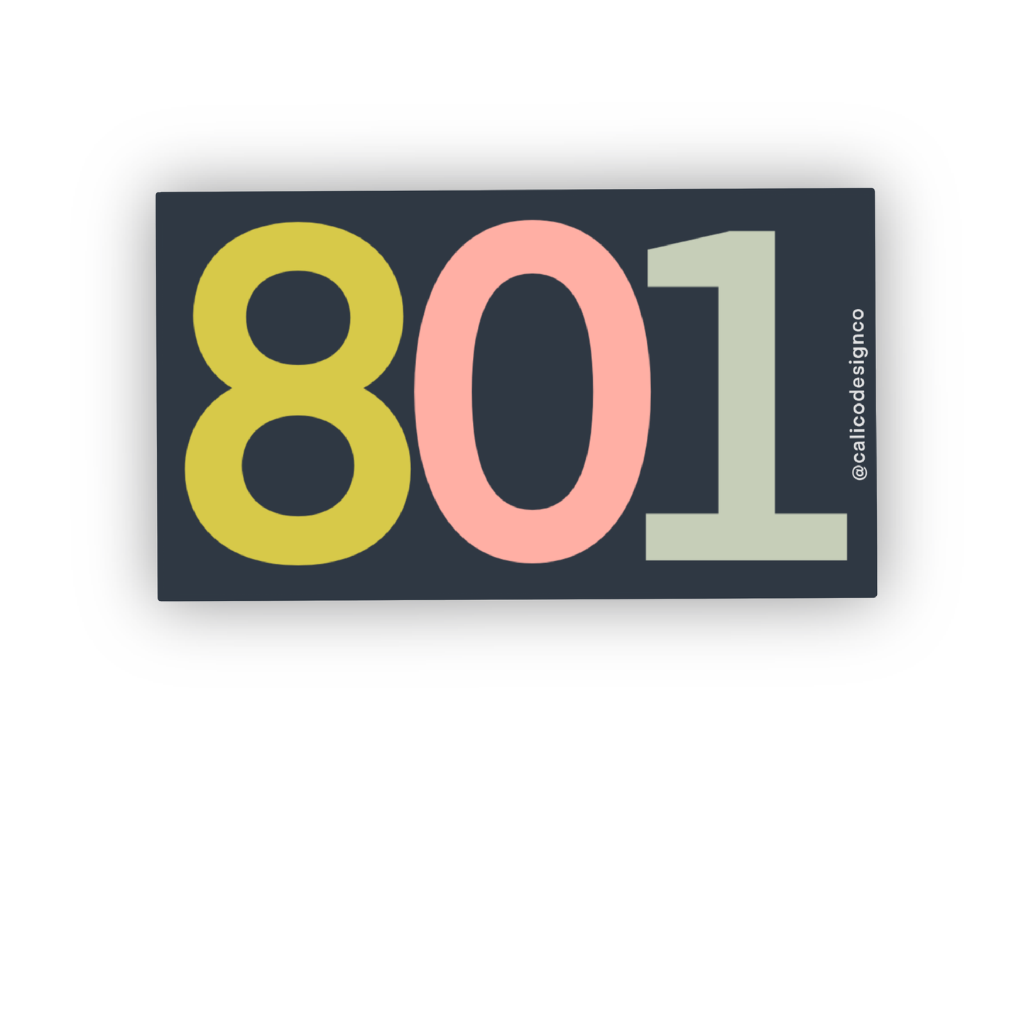 801 Utah Area Code Vinyl Sticker