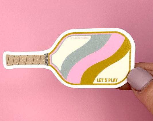 Pickleball Paddle Vinyl Sticker - Pink