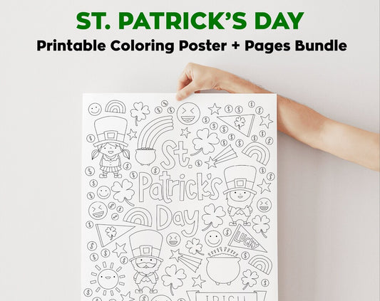 St Patrick's Day Coloring Pages Poster Bundle