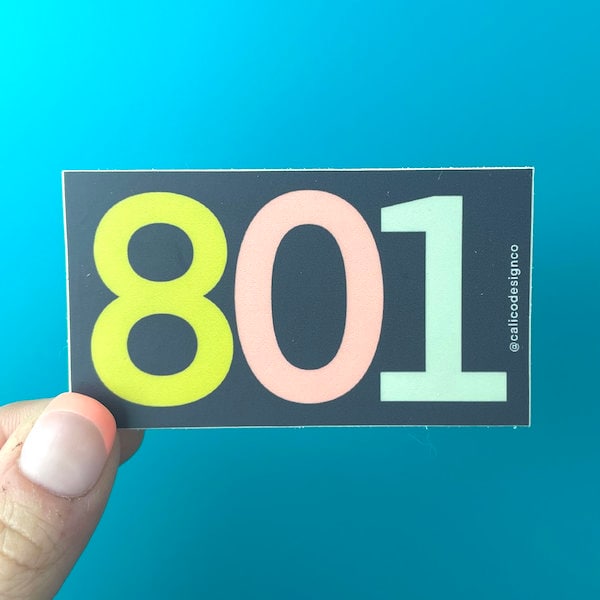 801 Utah Area Code Vinyl Sticker