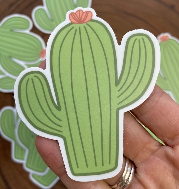 Cute Cactus Vinyl Sticker