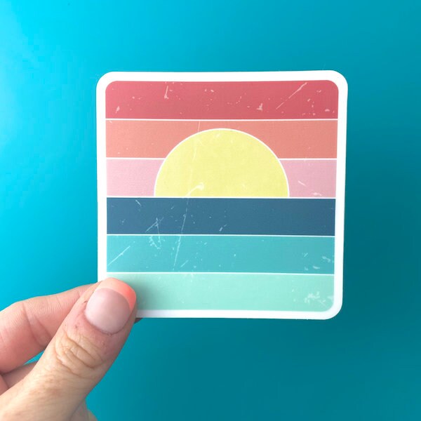 Sunset Stripes Vinyl Sticker