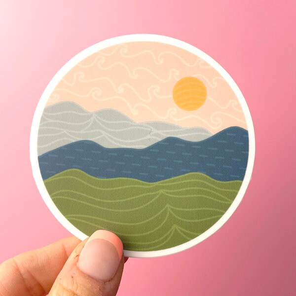 Pink Sky Nature Vinyl Sticker