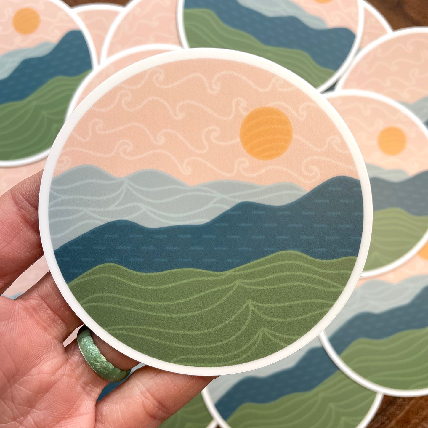 Pink Sky Nature Vinyl Sticker