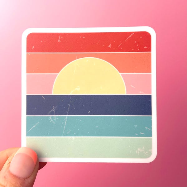 Sunset Stripes Vinyl Sticker