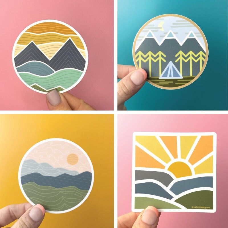 Nature and Outdoors 4 Pack Vinyl Stickers