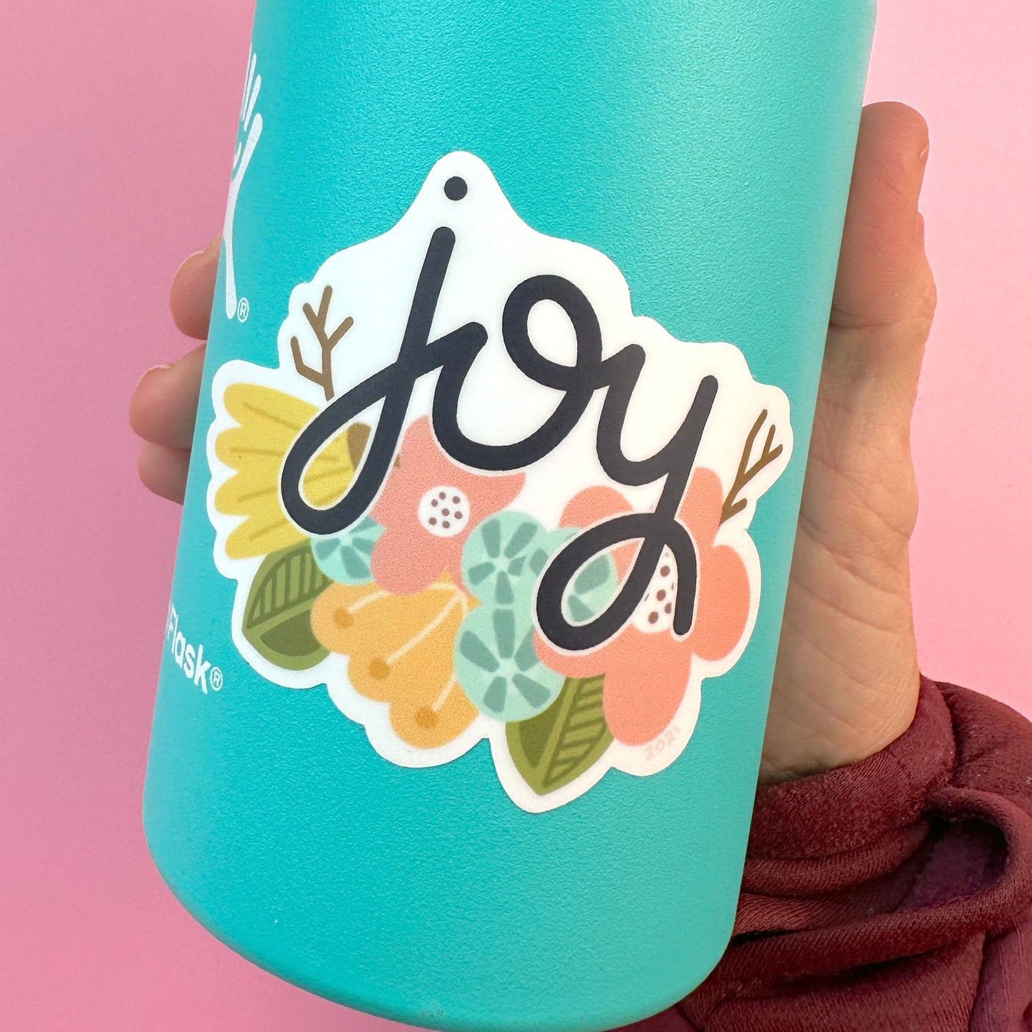 Joy Floral Vinyl Sticker