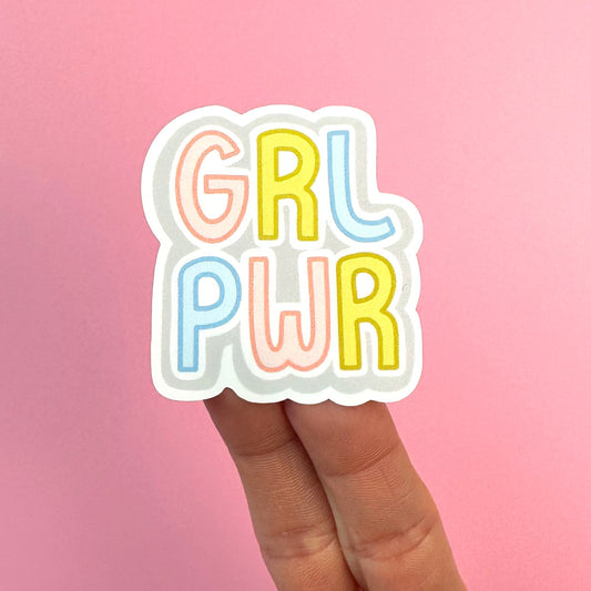 Girl Power Vinyl Sticker, Cute feminist vinyl sticker for strong girls