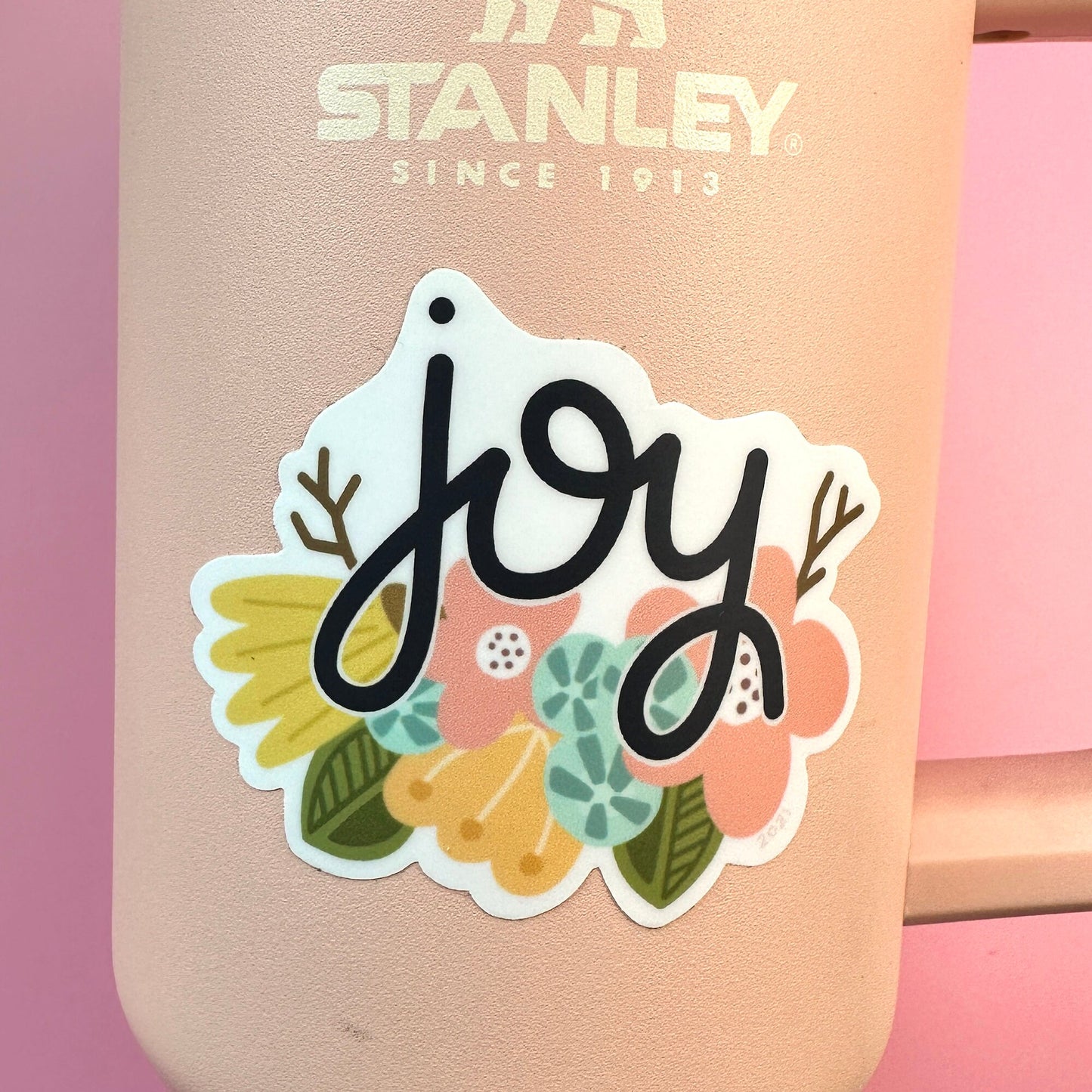 Joy Floral Vinyl Sticker