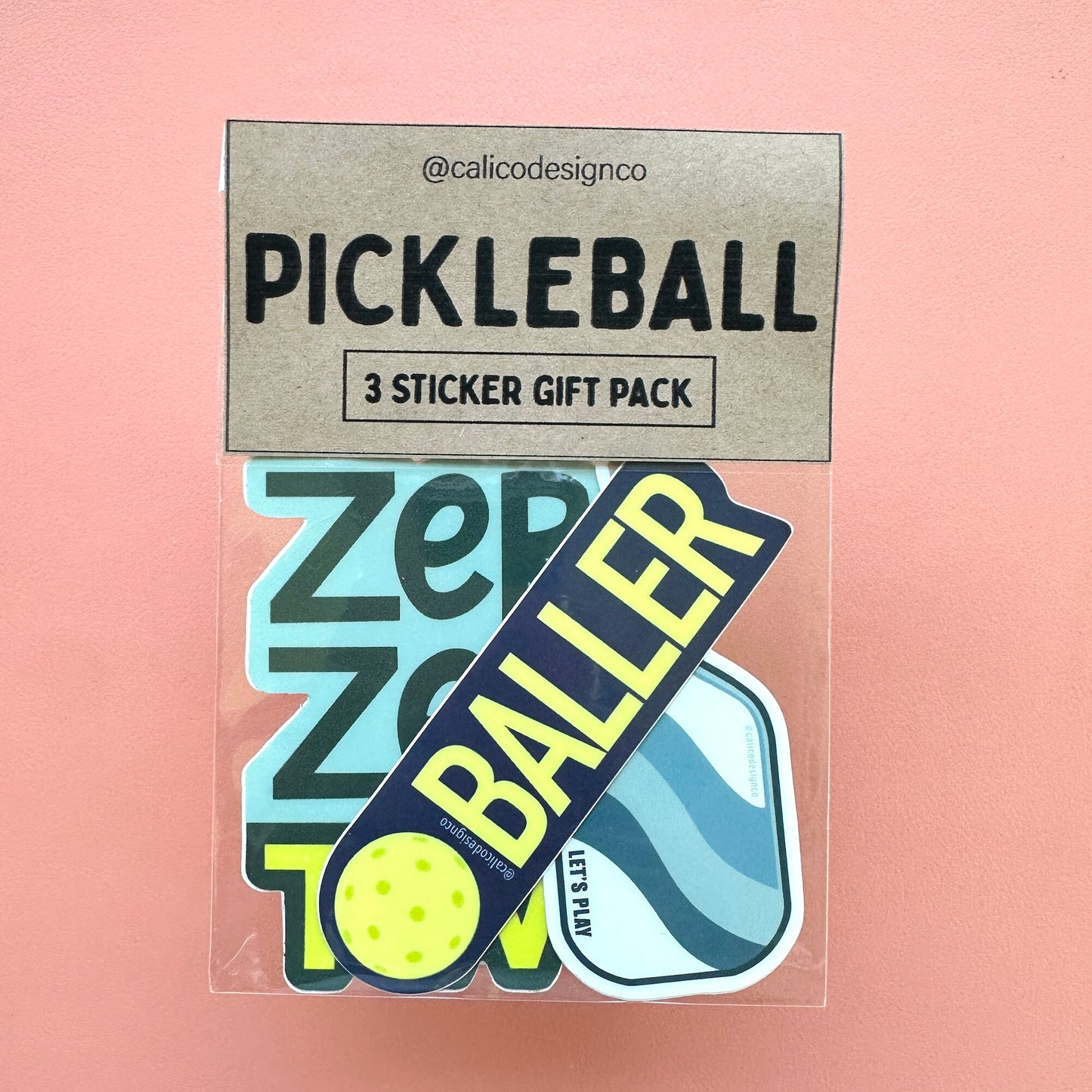 Pickleball Blue Vinyl Sticker Gift Pack