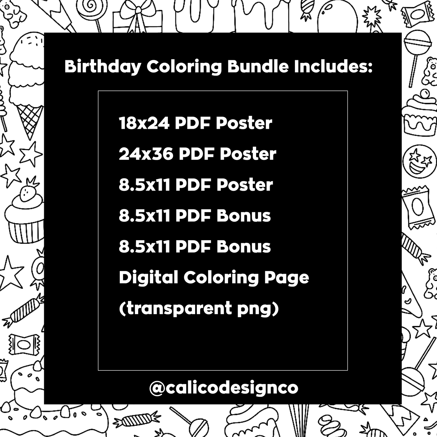 Happy Birthday Coloring Poster PDF Download