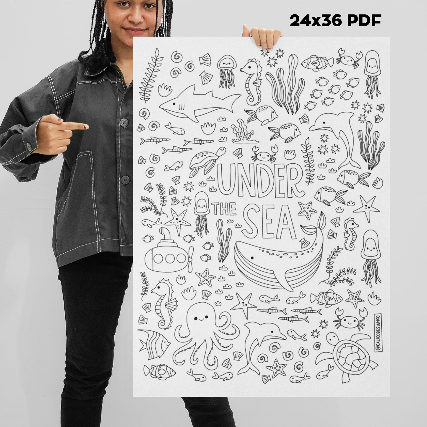 Under the Sea Coloring Poster PDF Download