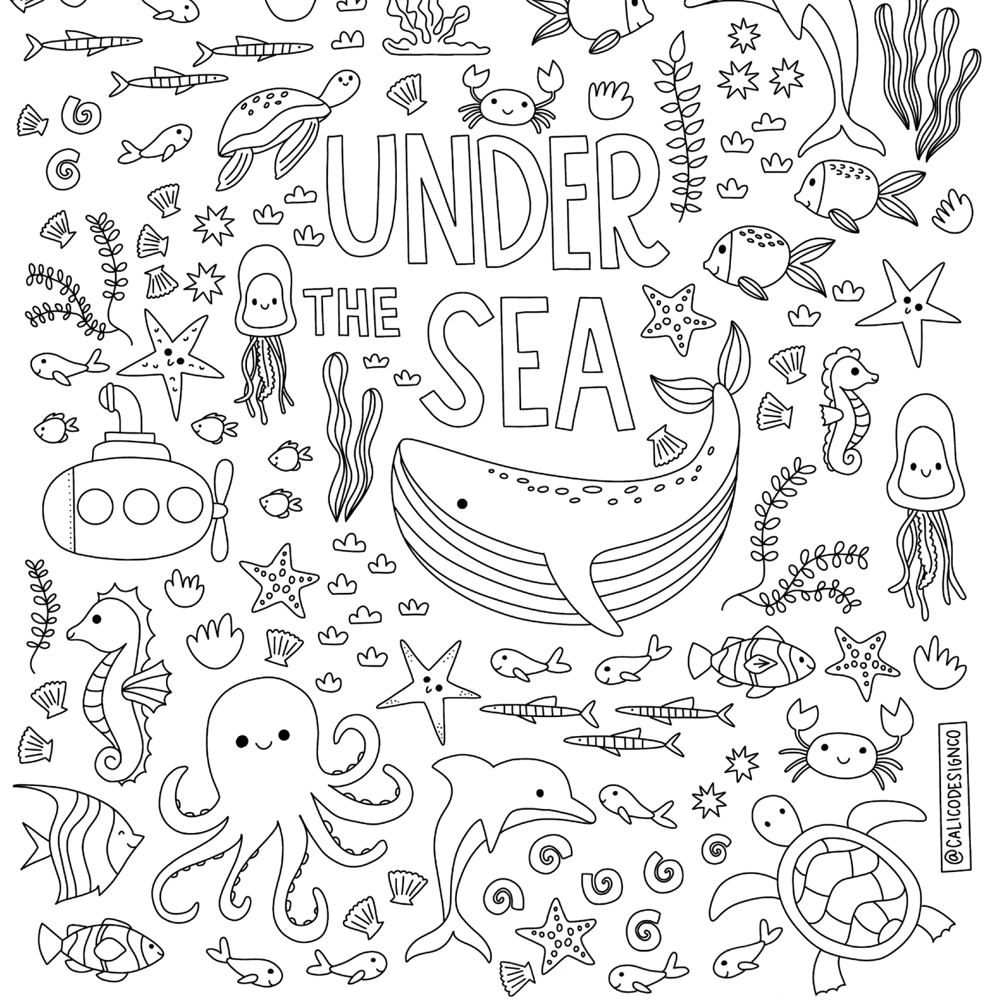 Under the Sea Coloring Poster PDF Download