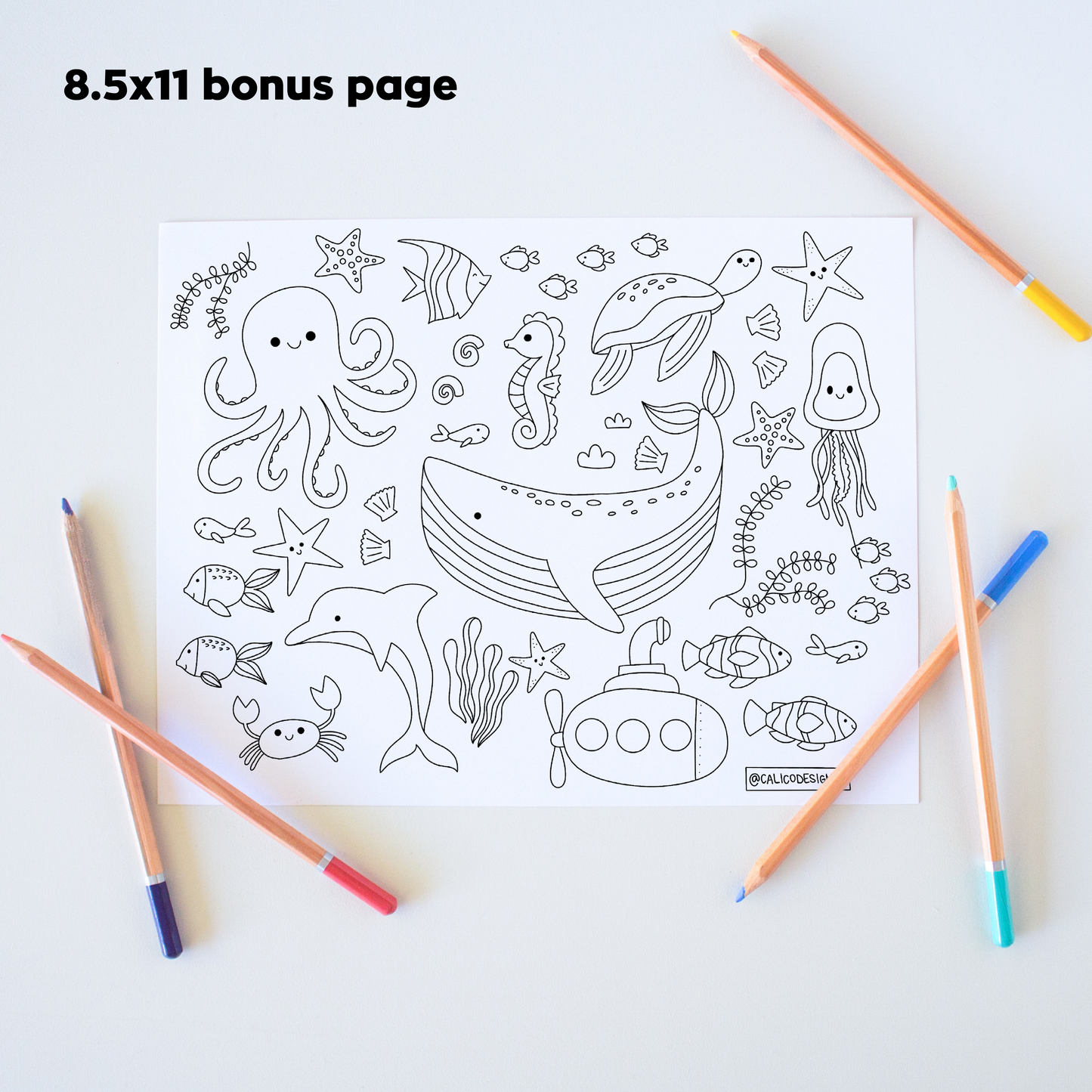 Under the Sea Coloring Poster PDF Download