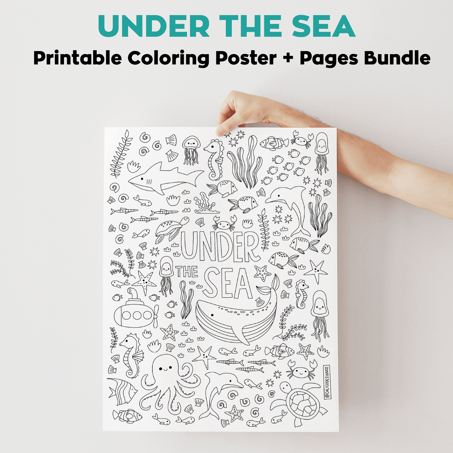 Under the Sea Coloring Poster PDF Download