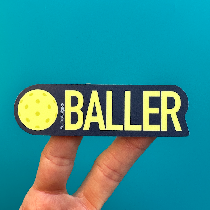 Pickleball Baller Vinyl Sticker