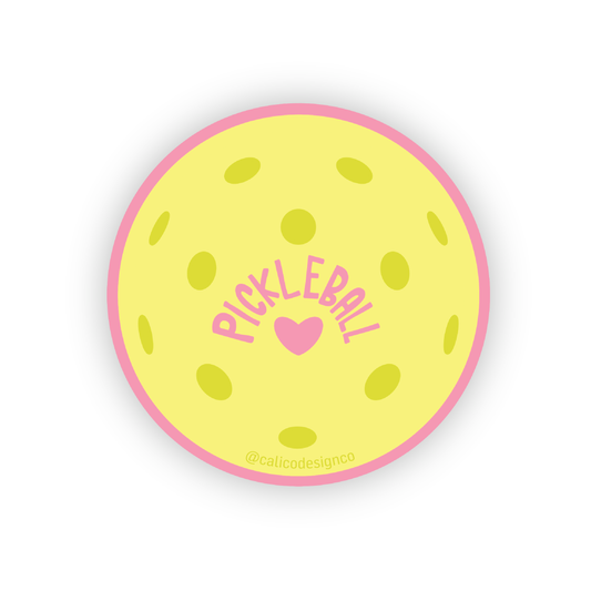 Pickleball Heart Vinyl Sticker