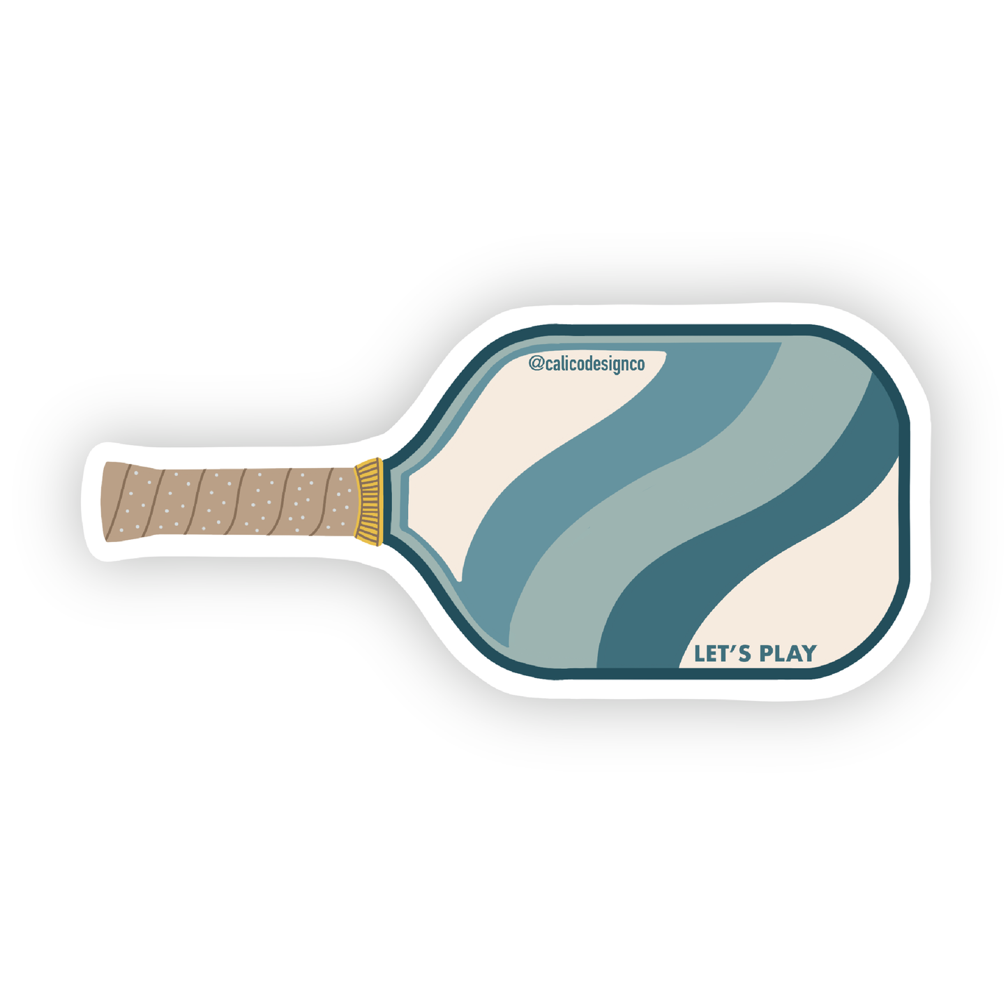 Pickleball Paddle Vinyl Sticker - Blue