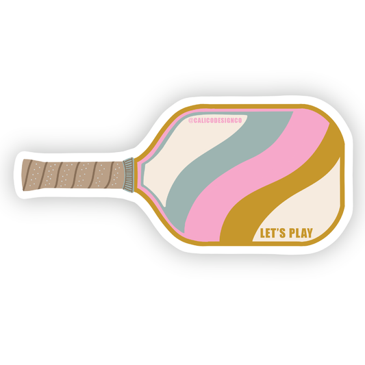 Pickleball Paddle Vinyl Sticker - Pink