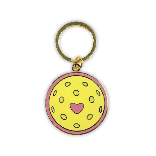 Pickleball Heart Keychain