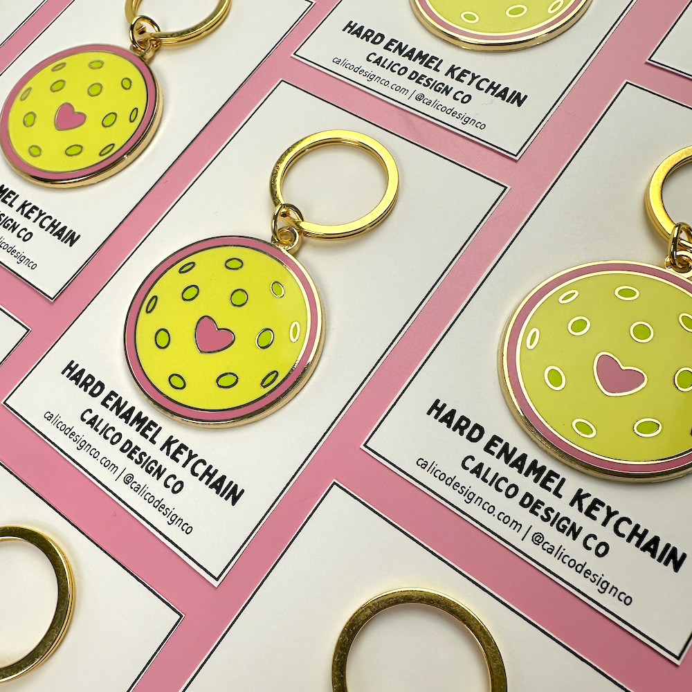 Pickleball Heart Keychain