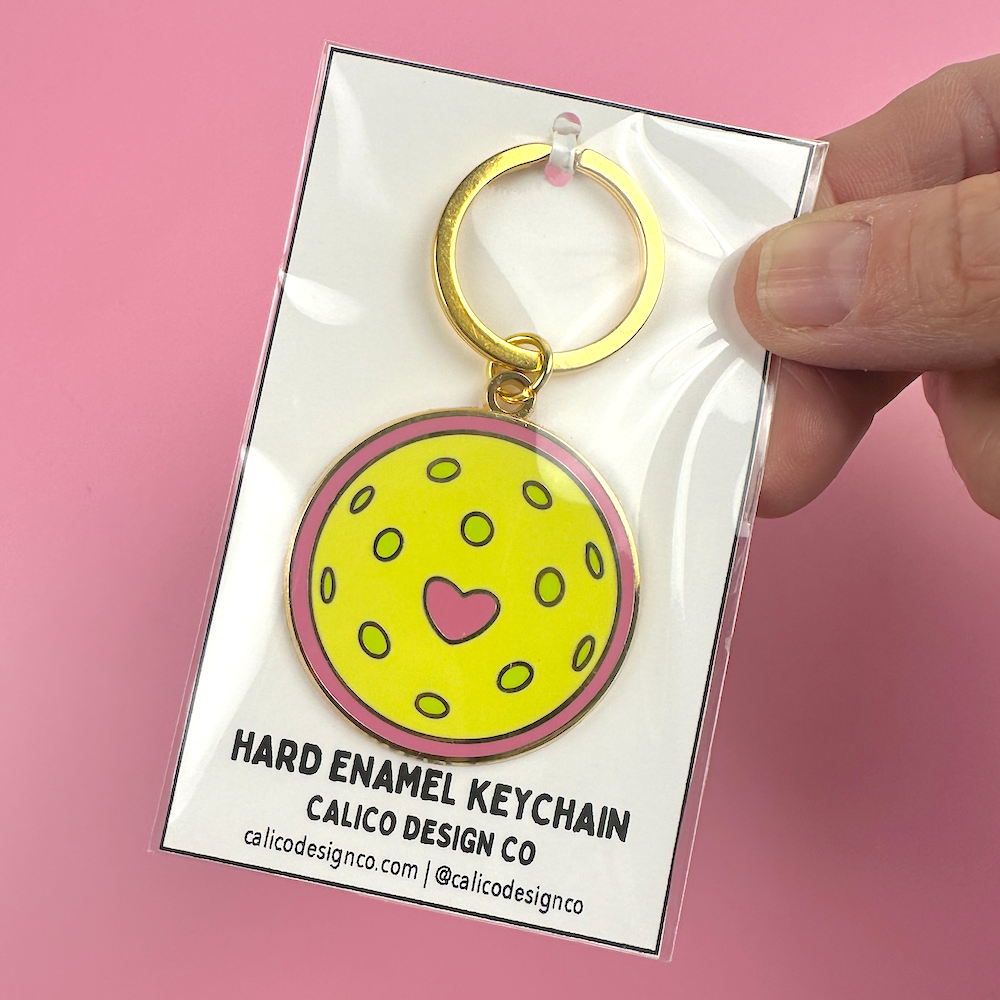 Pickleball Heart Keychain