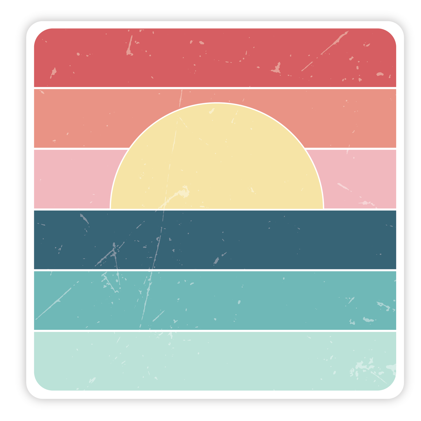 Sunset Stripes Vinyl Sticker