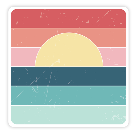 Sunset Stripes Vinyl Sticker