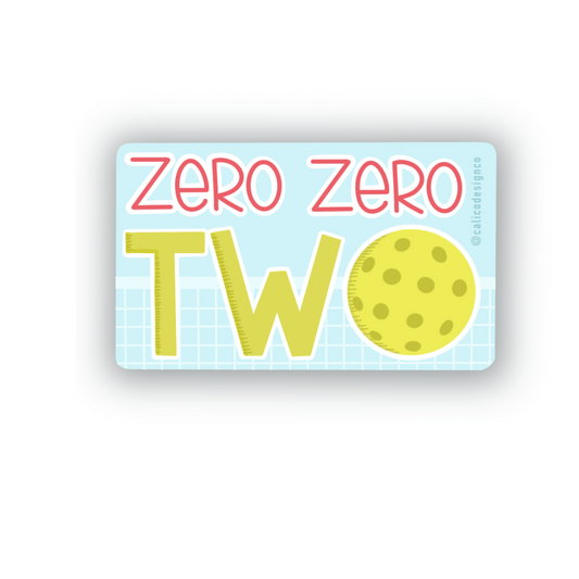 Zero Zero Two Pickleball Vinyl Sticker