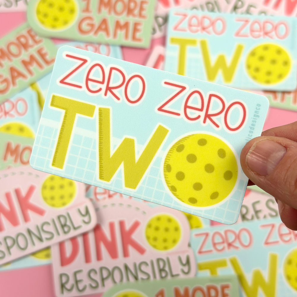 Zero Zero Two Pickleball Vinyl Sticker